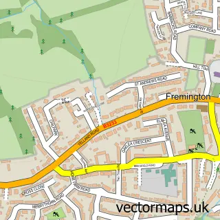 Street map sample of Fremington, Devon