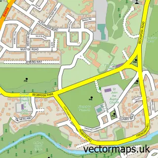 Street map sample of Frenchay, Gloucestershire