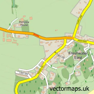 Street map sample of Freshwater East, Dyfed