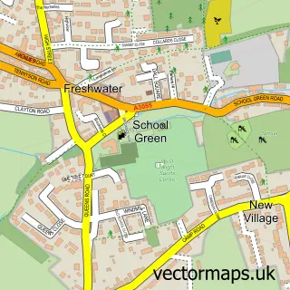 Street map sample of Freshwater, Isle of Wight