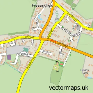 Street map sample of Fressingfield, Suffolk