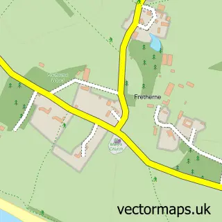 Street map sample of Fretherne, Gloucestershire