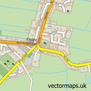 Street map sample of Friday Bridge, Cambridgeshire