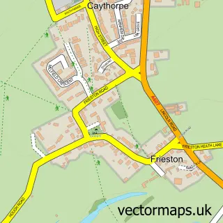 Street map sample of Frieston, Lincolnshire