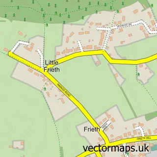 Street map sample of Frieth, Buckinghamshire