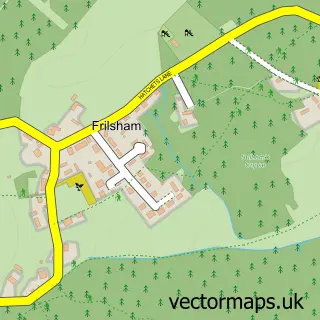 Street map sample of Frilsham, Berkshire