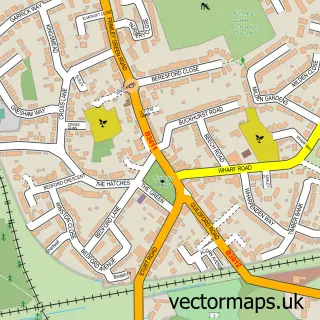 Street map sample of Frimley Green, Surrey