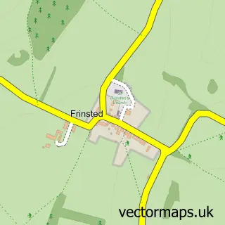 Street map sample of Frinsted, Kent