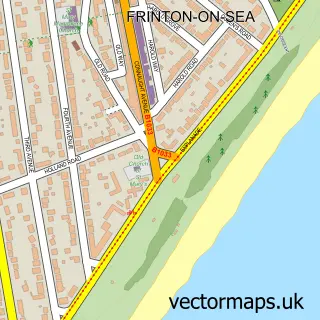 Street map sample of Frinton-on-Sea, Essex