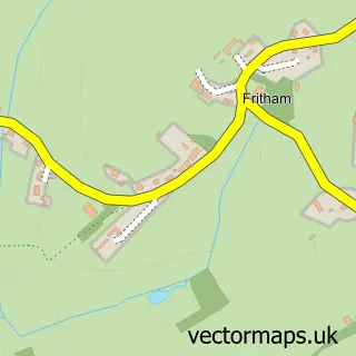 Street map sample of Fritham, Hampshire