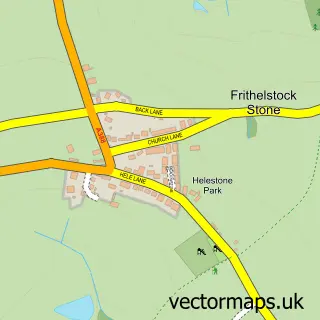Street map sample of Frithelstock Stone, Devon