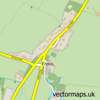 Street map sample of Fritton, Norfolk