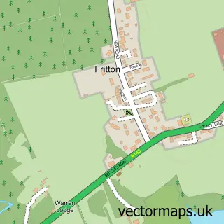 Street map sample of Fritton, Norfolk