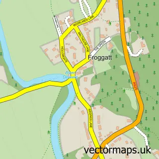 Street map sample of Froggatt, Derbyshire