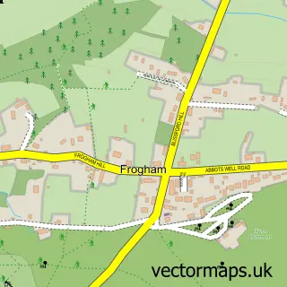 Street map sample of Frogham, Hampshire