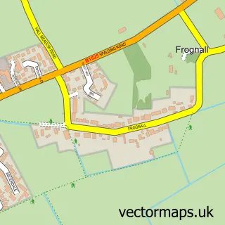 Street map sample of Frognall, Lincolnshire