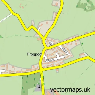 Street map sample of Frogpool, Cornwall