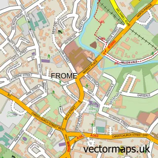 Street map sample of Frome, Somerset