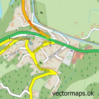 Street map sample of Froncysyllte, Clwyd
