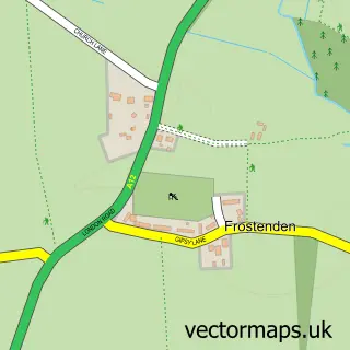 Street map sample of Frostenden, Suffolk