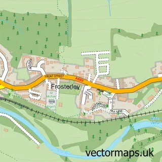 Street map sample of Frosterley, Durham