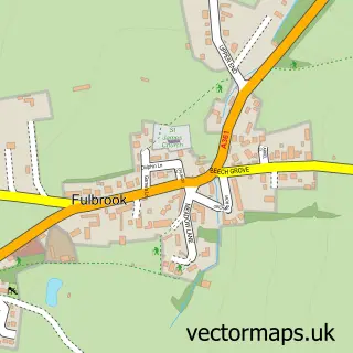 Street map sample of Fulbrook, Oxfordshire