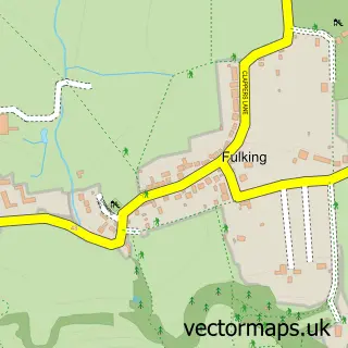 Street map sample of Fulking, West Sussex