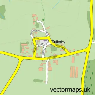 Street map sample of Fulletby, Lincolnshire