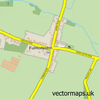 Street map sample of Fulmodeston, Norfolk