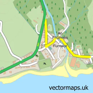 Street map sample of Furnace, Argyll and Bute