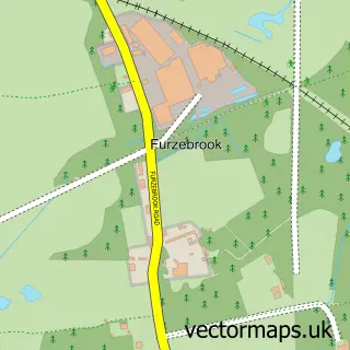 Street map sample of Furzebrook, Dorset