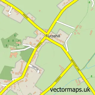 Street map sample of Furzehill, Dorset