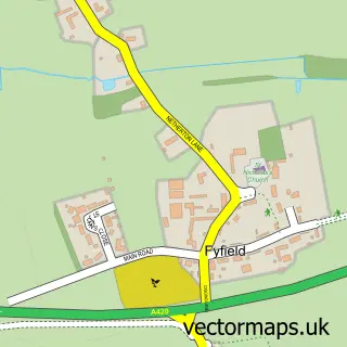 Street map sample of Fyfield, Oxfordshire