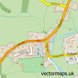 Street map sample of Fyfield, Essex