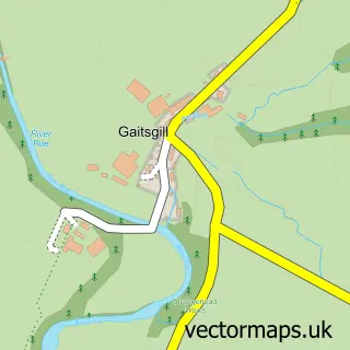 Street map sample of Gaitsgill, Cumbria