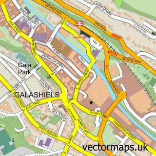 Street map sample of Galashiels, Roxburgh, Ettrick and Lauderdale