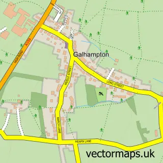 Street map sample of Galhampton, Somerset
