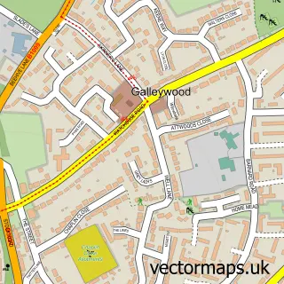 Street map sample of Galleywood, Essex