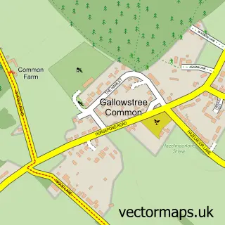 Street map sample of Gallowstree Common, Oxfordshire