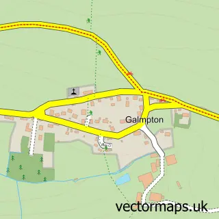 Street map sample of Galmpton, Devon