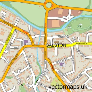 Street map sample of Galston, Ayrshire and Arran