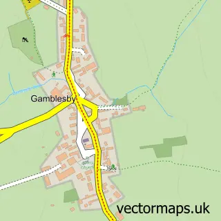 Street map sample of Gamblesby, Cumbria