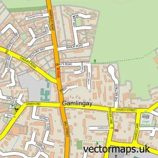 Street map sample of Gamlingay, Cambridgeshire