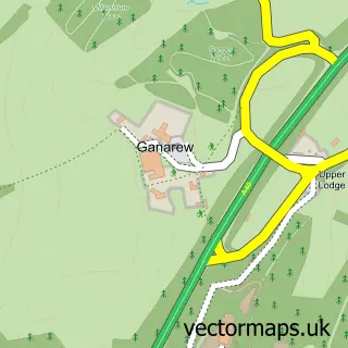 Street map sample of Ganarew, Herefordshire