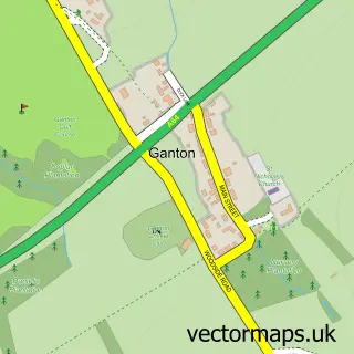 Street map sample of Ganton, North Yorkshire