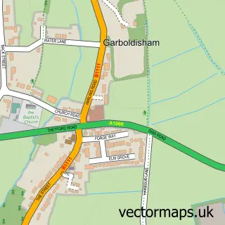 Street map sample of Garboldisham, Norfolk