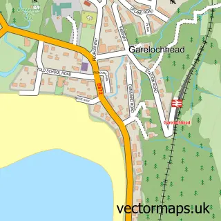 Street map sample of Garelochhead, Dunbartonshire