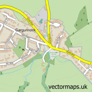 Street map sample of Gargunnock, Stirling and Falkirk