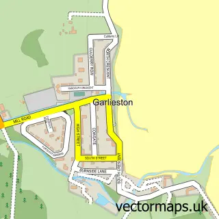 Street map sample of Garlieston, Wigtown