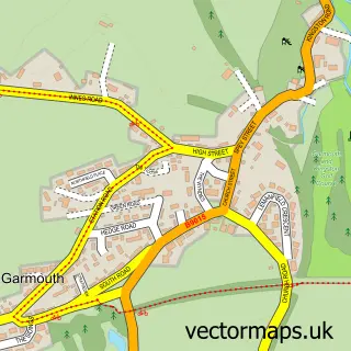 Street map sample of Garmouth, Moray